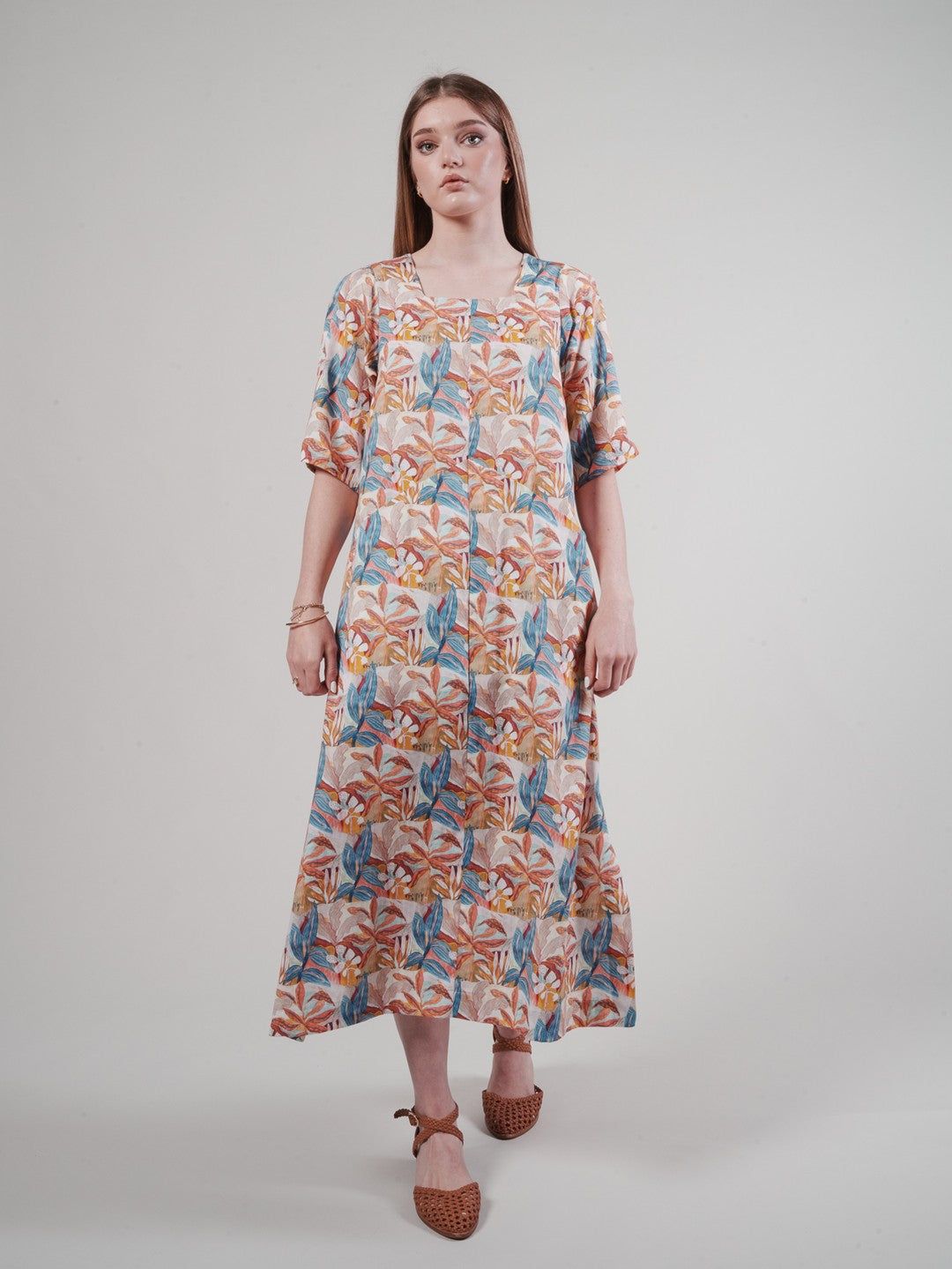 Paloma Dress - Leaf Print