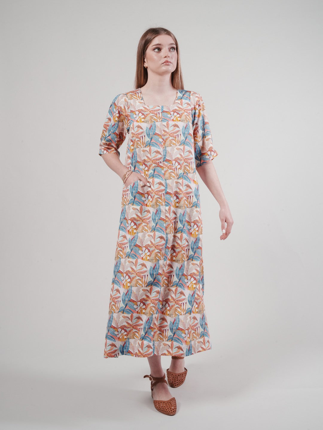 Paloma Dress - Leaf Print