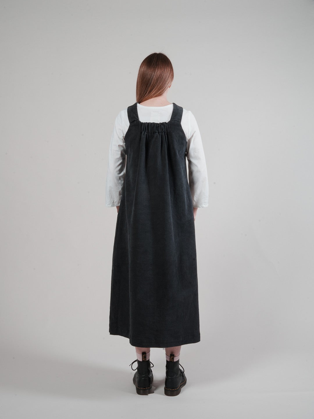 Boardroom Pinny - Black Stretch Denim