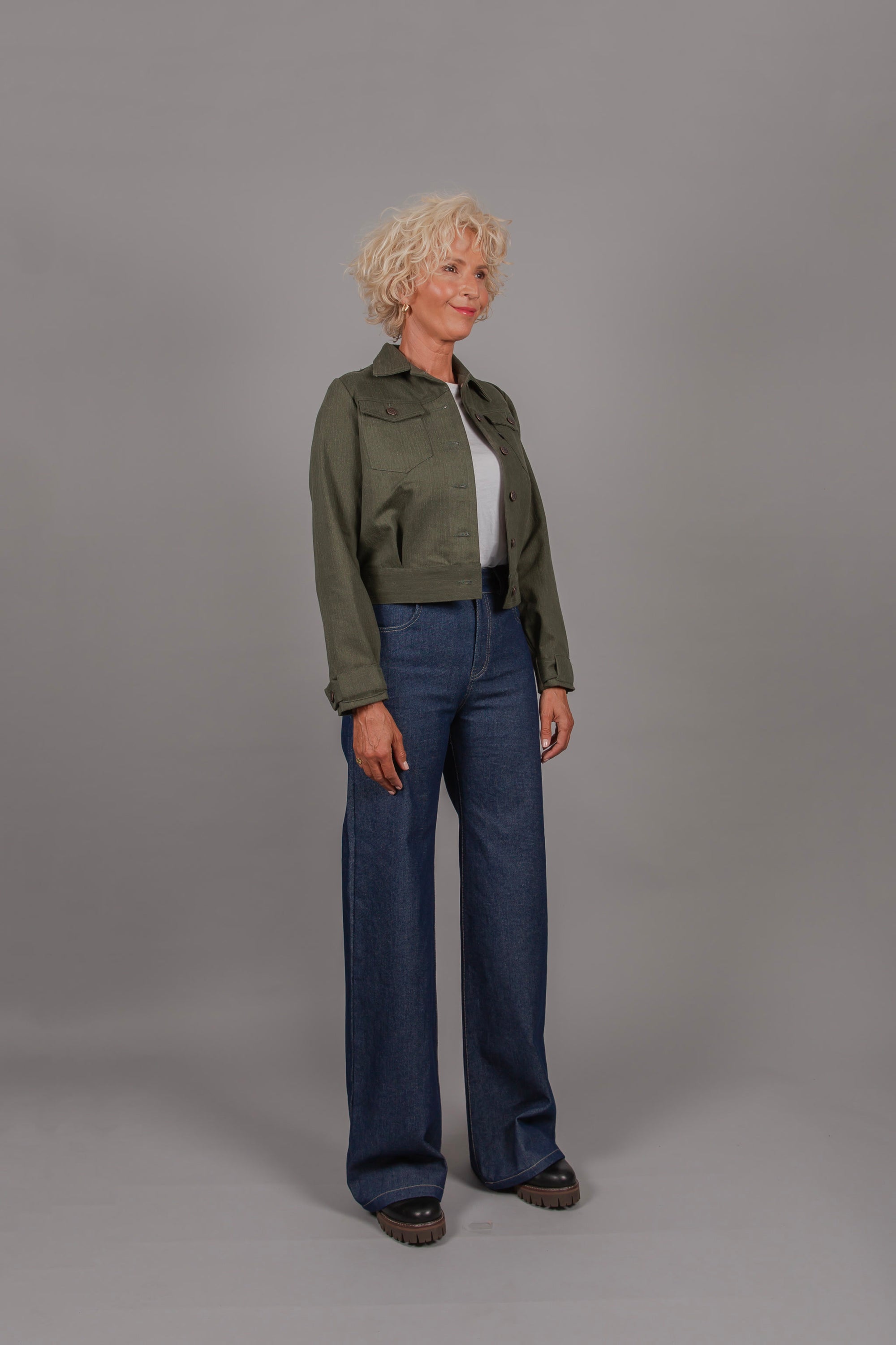 Holi Boli’s cropped cotton Combi Jacket, ethically made, designed in New Zealand