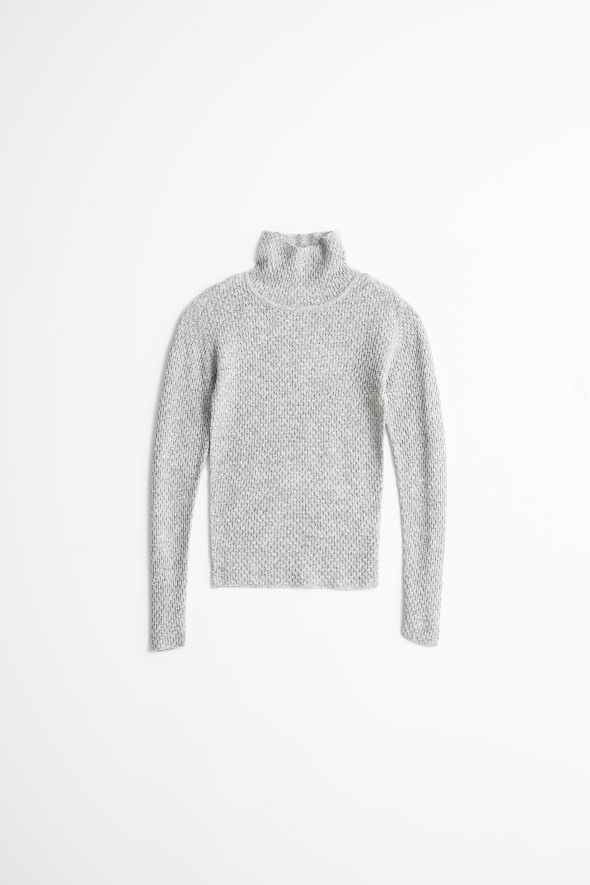DINADI Lace Turtleneck - Silver Grey