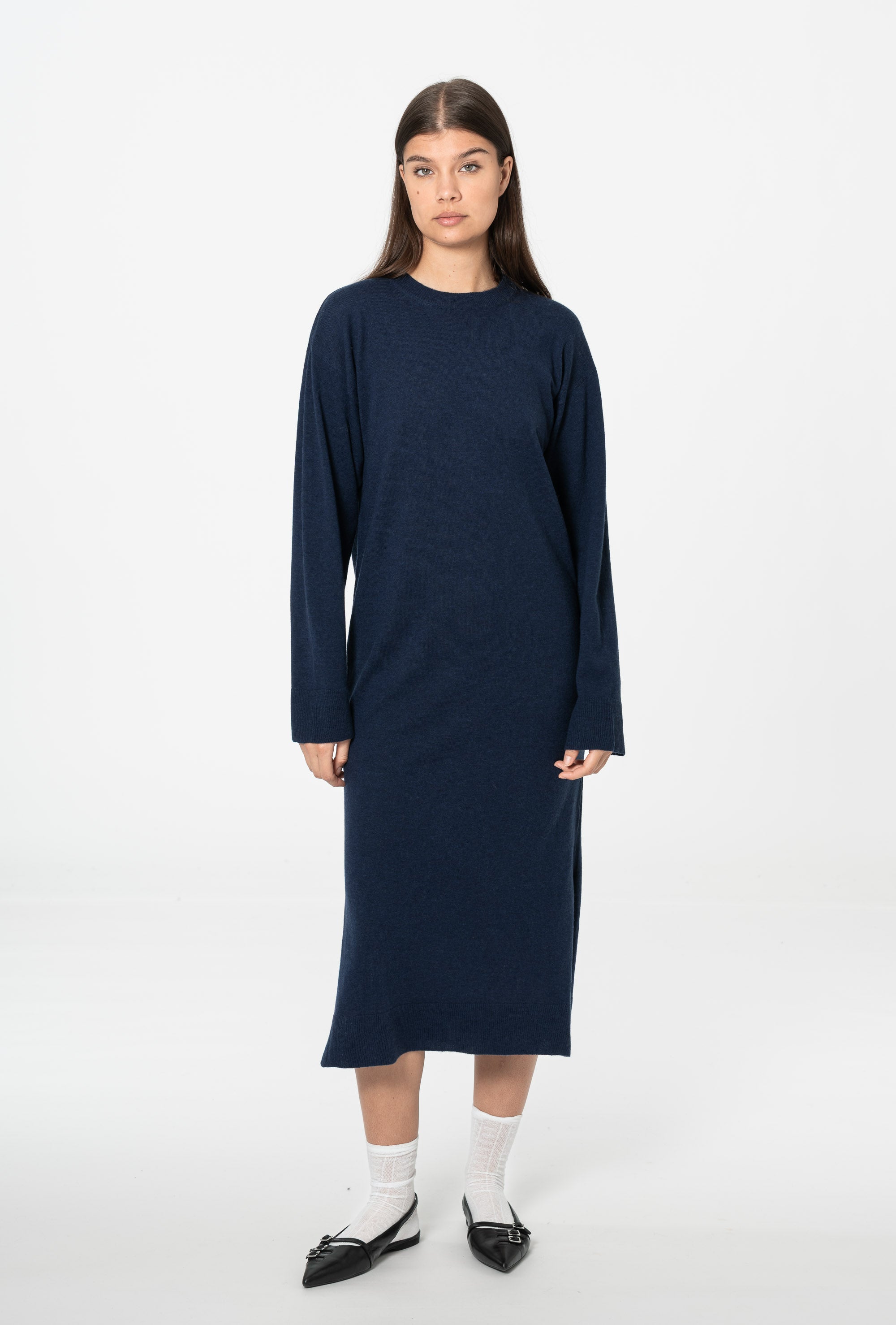 DINADI Merino Long Dress - Space Blue