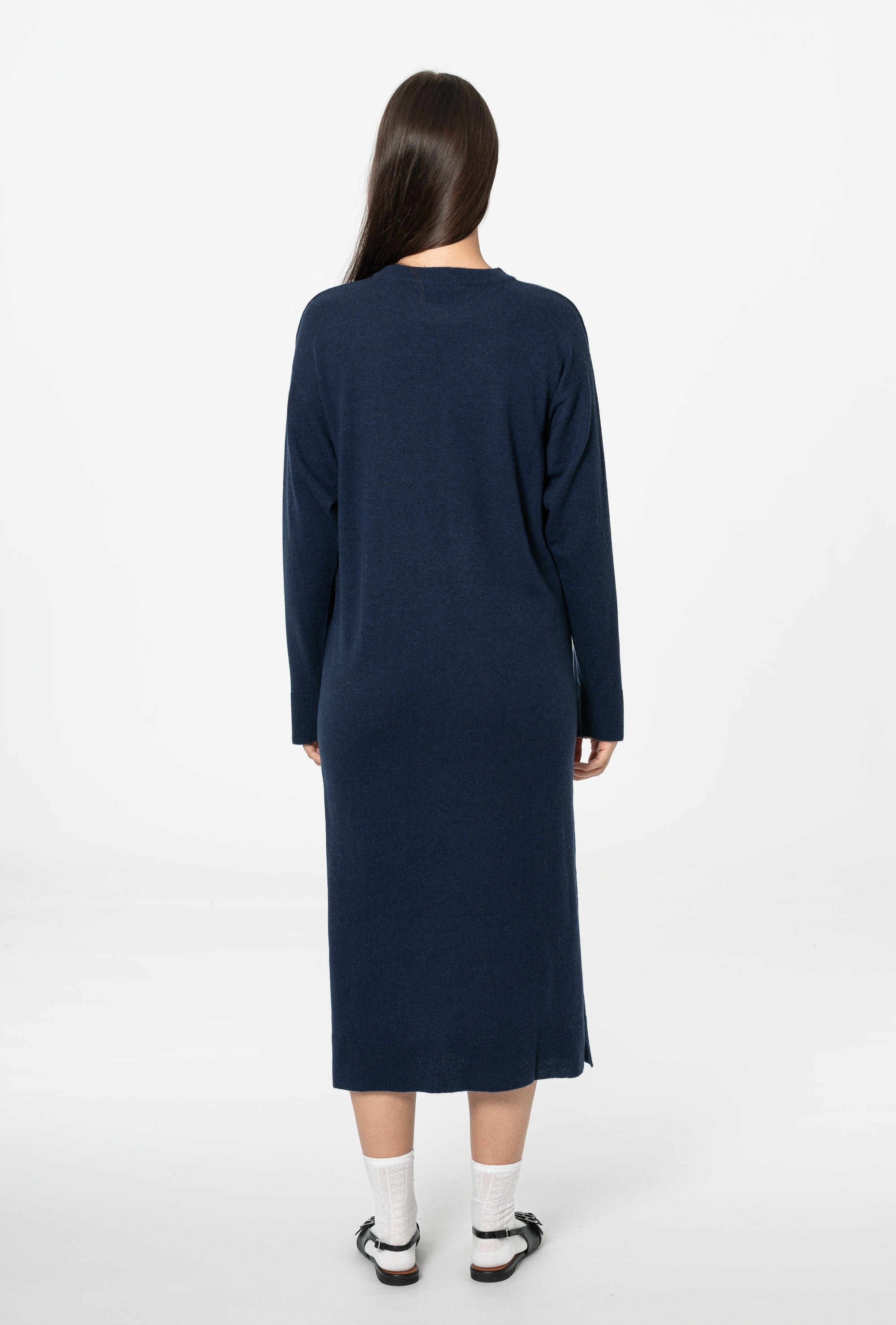 DINADI Merino Long Dress - Space Blue