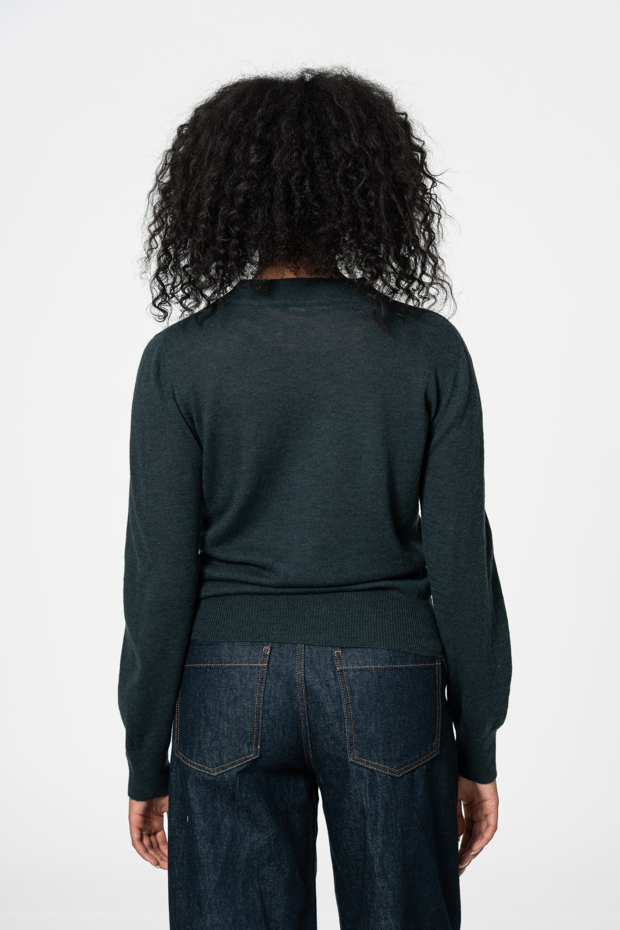 DINADI Merino O-Neck Sweater - Peacock Green
