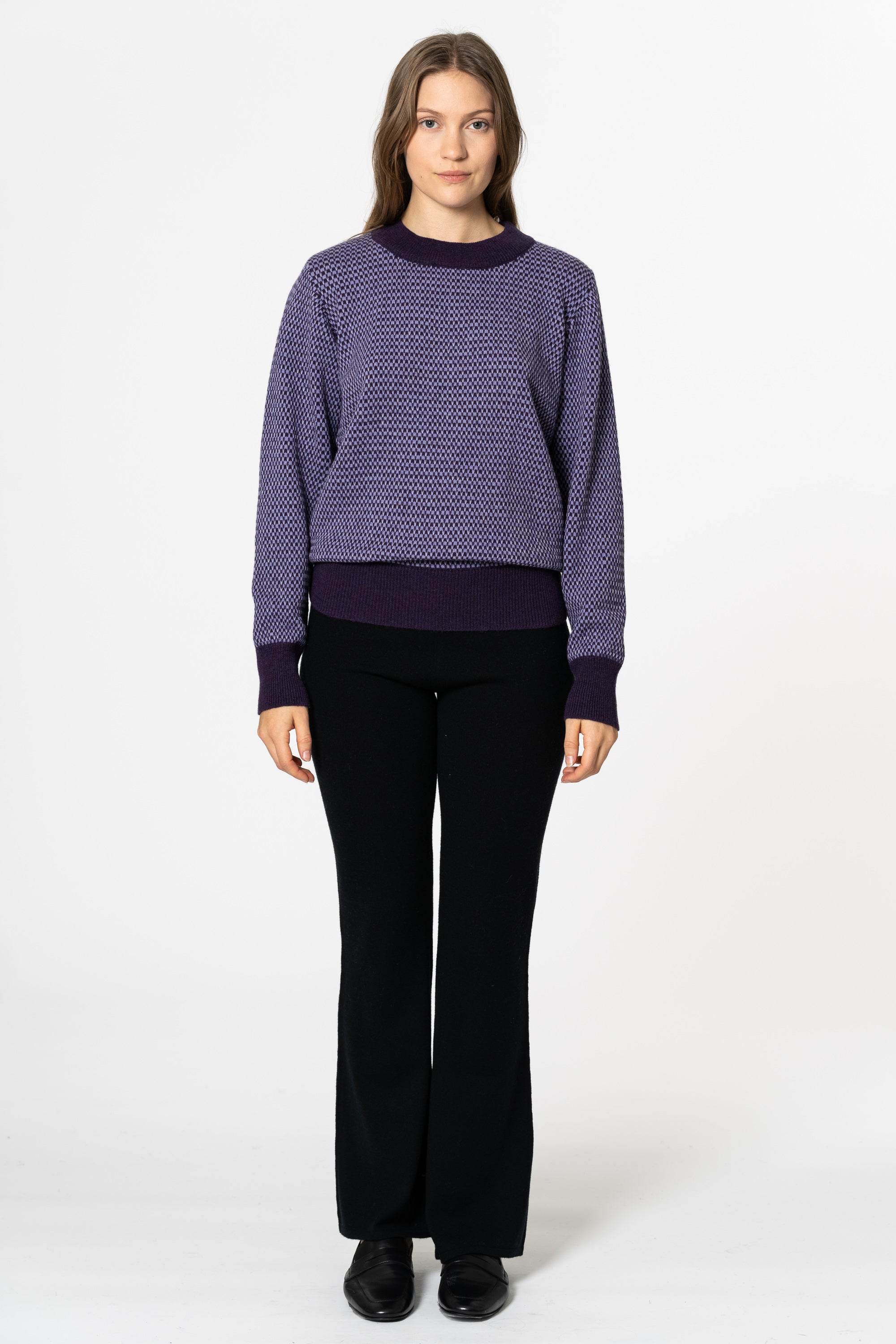 DINADI Pattern Sweater - Plum Purple