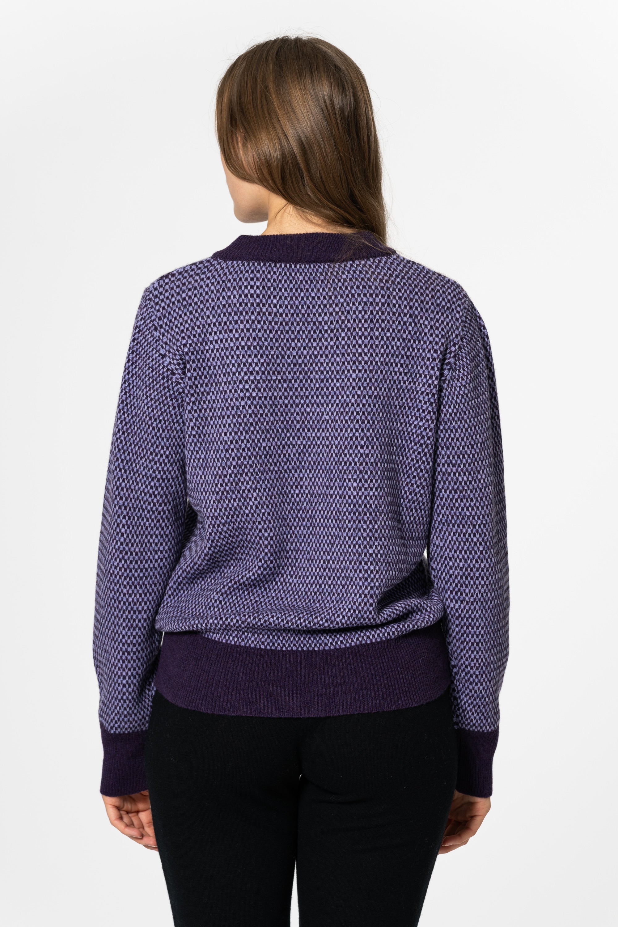 DINADI Pattern Sweater - Plum Purple