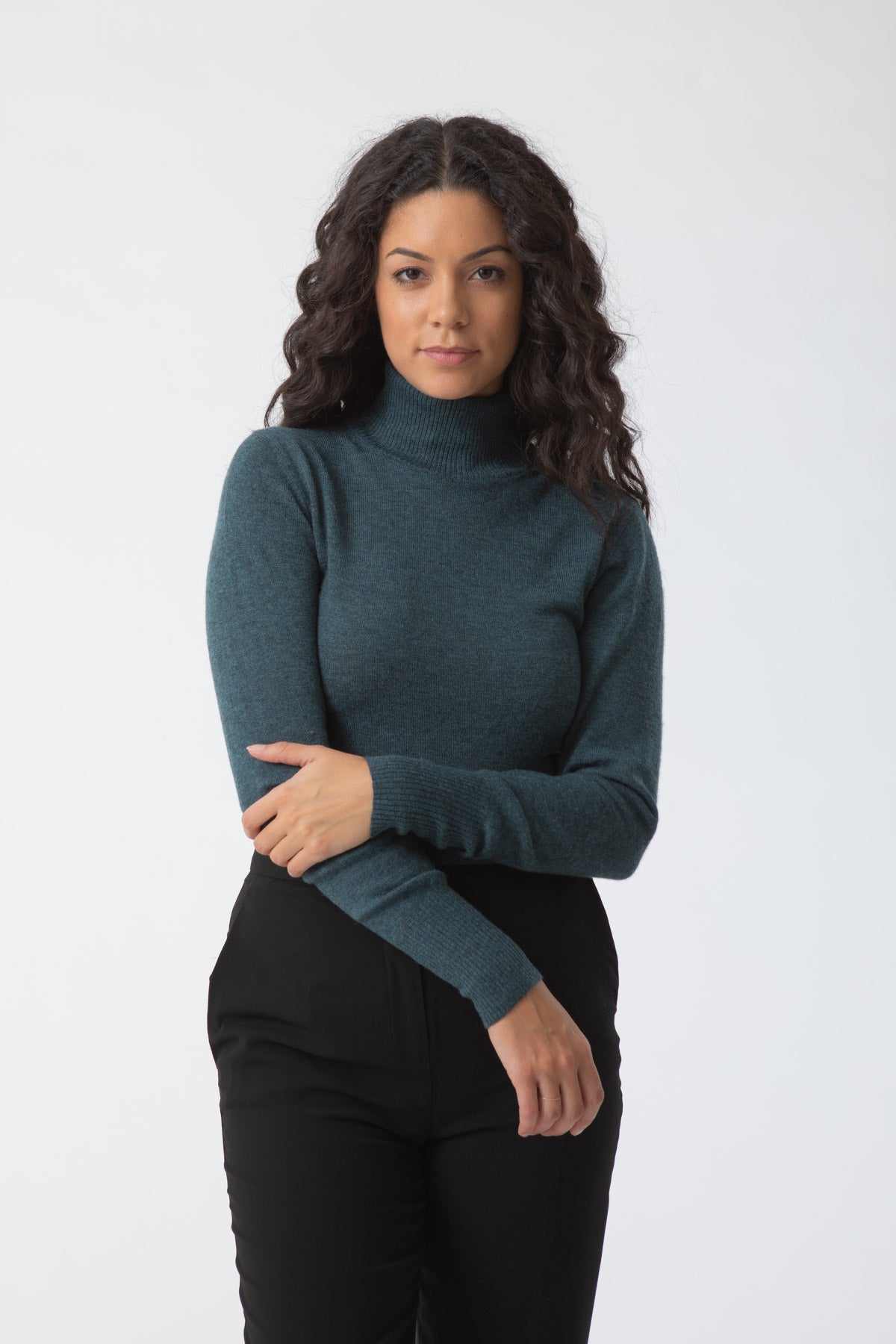 DINADI Merino Turtleneck - Dragonfly Green