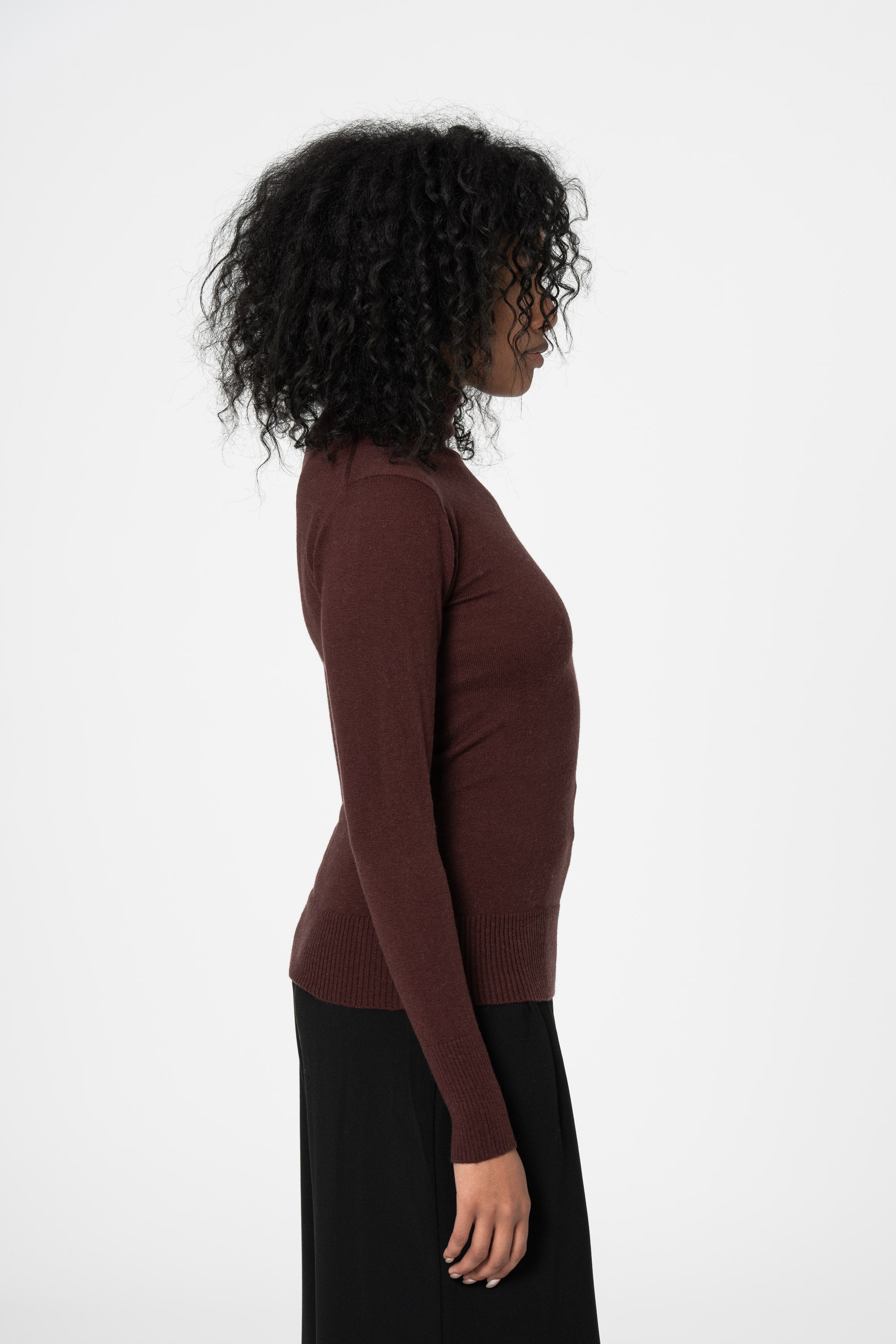 DINADI Merino Turtleneck - Merlot Red