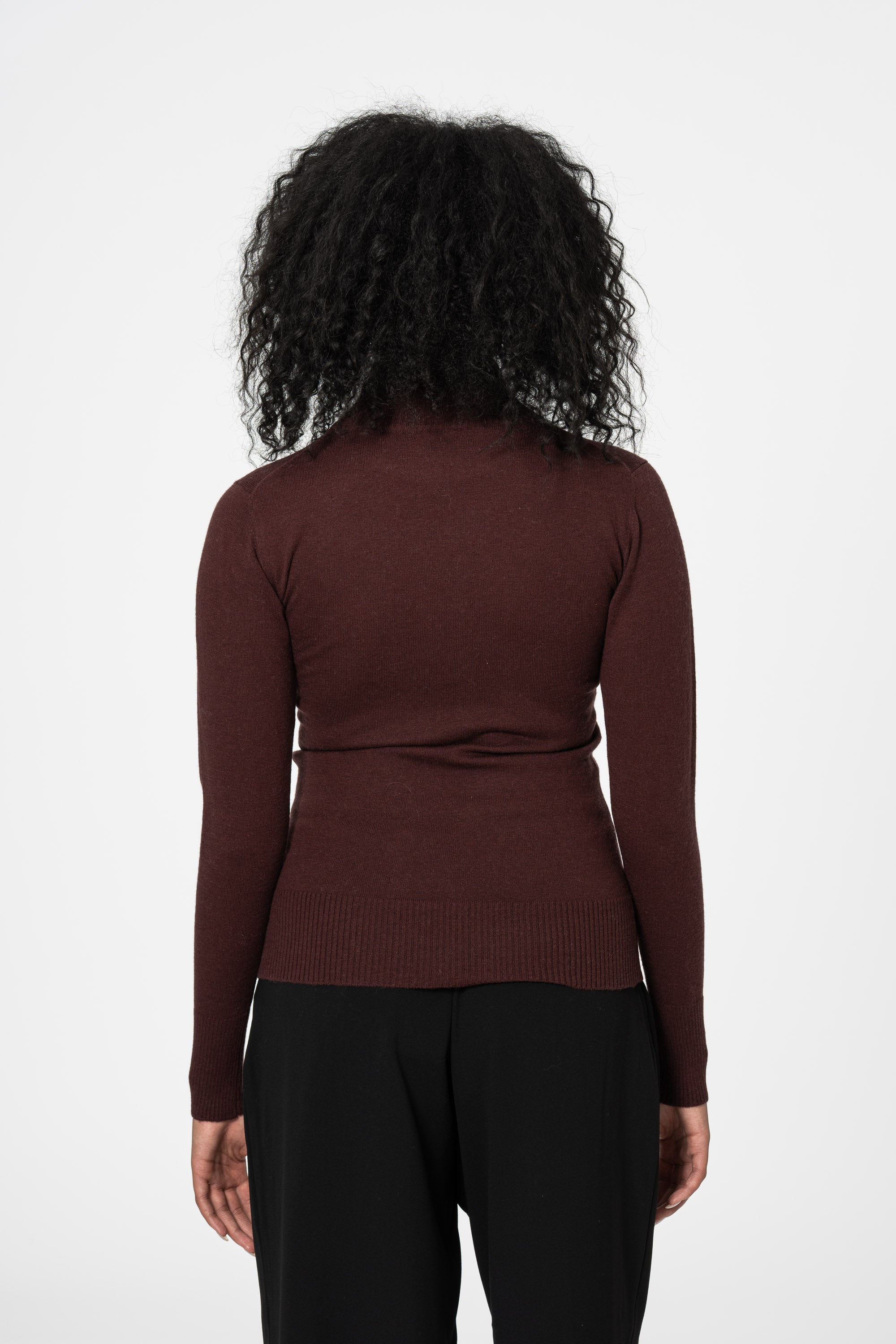 DINADI Merino Turtleneck - Merlot Red