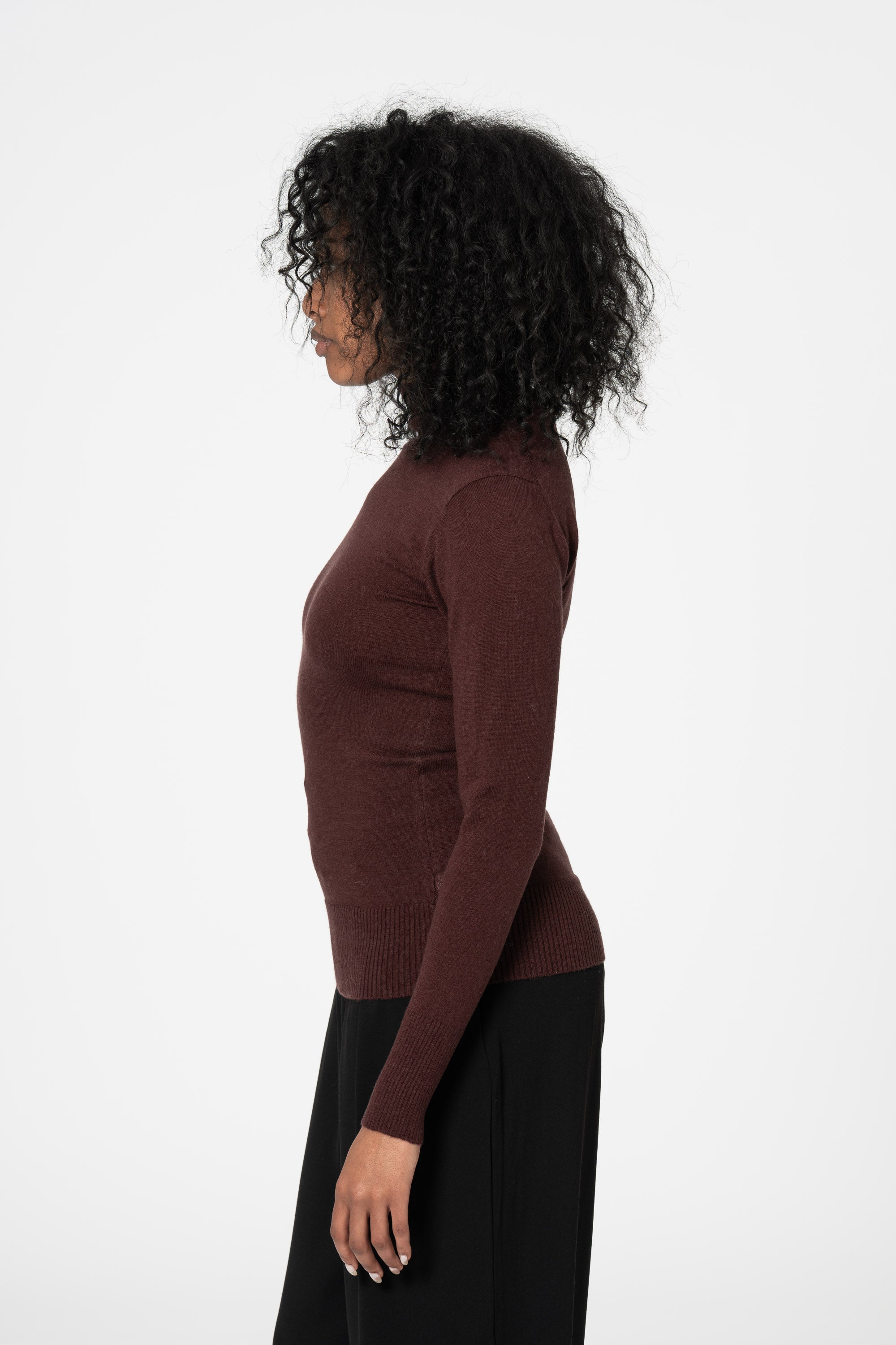 DINADI Merino Turtleneck - Merlot Red