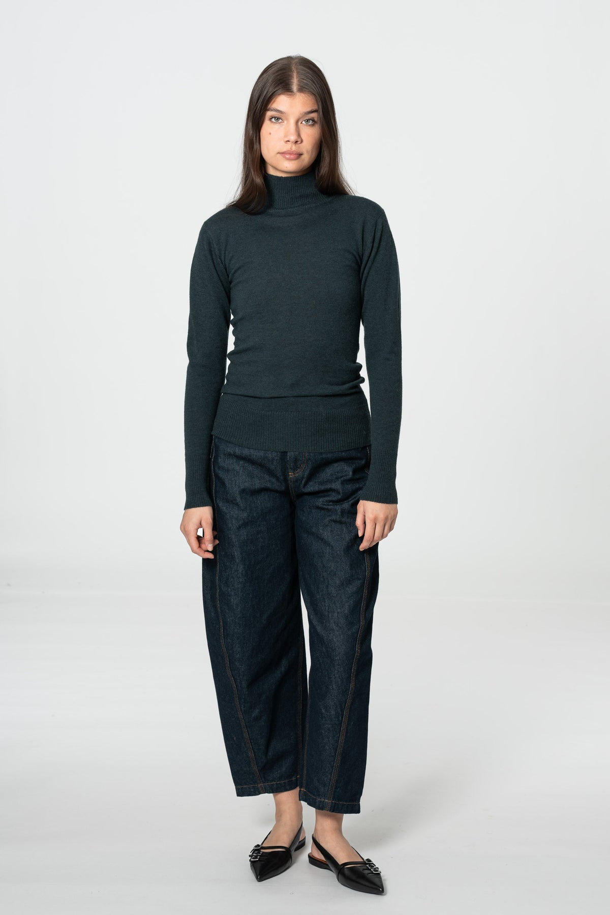 DINADI Merino Turtleneck - Peacock Green