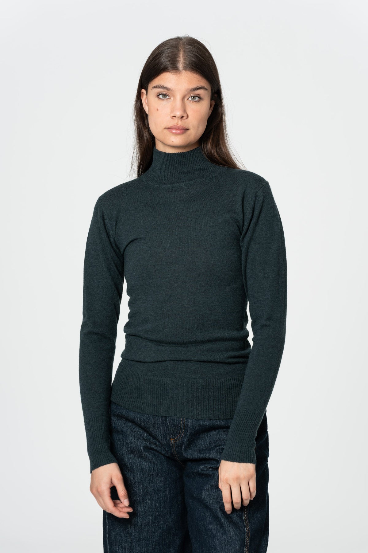 DINADI Merino Turtleneck - Peacock Green