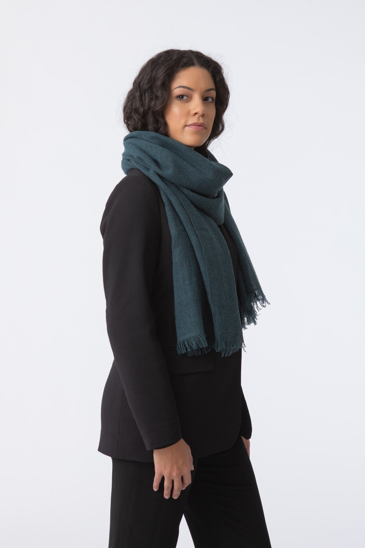 DINADI Merino Woven Scarf - Dragonfly Green