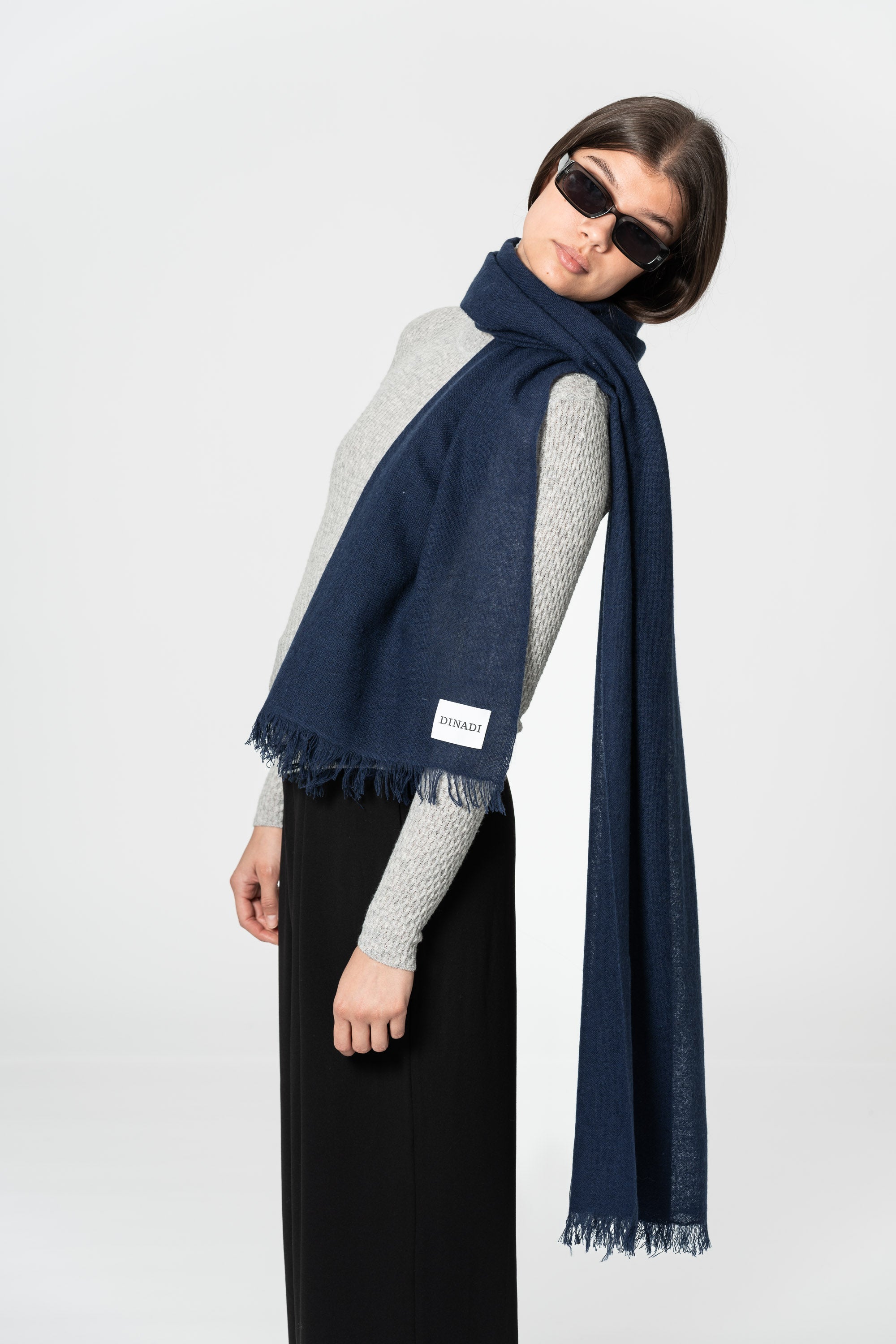 DINADI Merino Woven Scarf - Space Blue