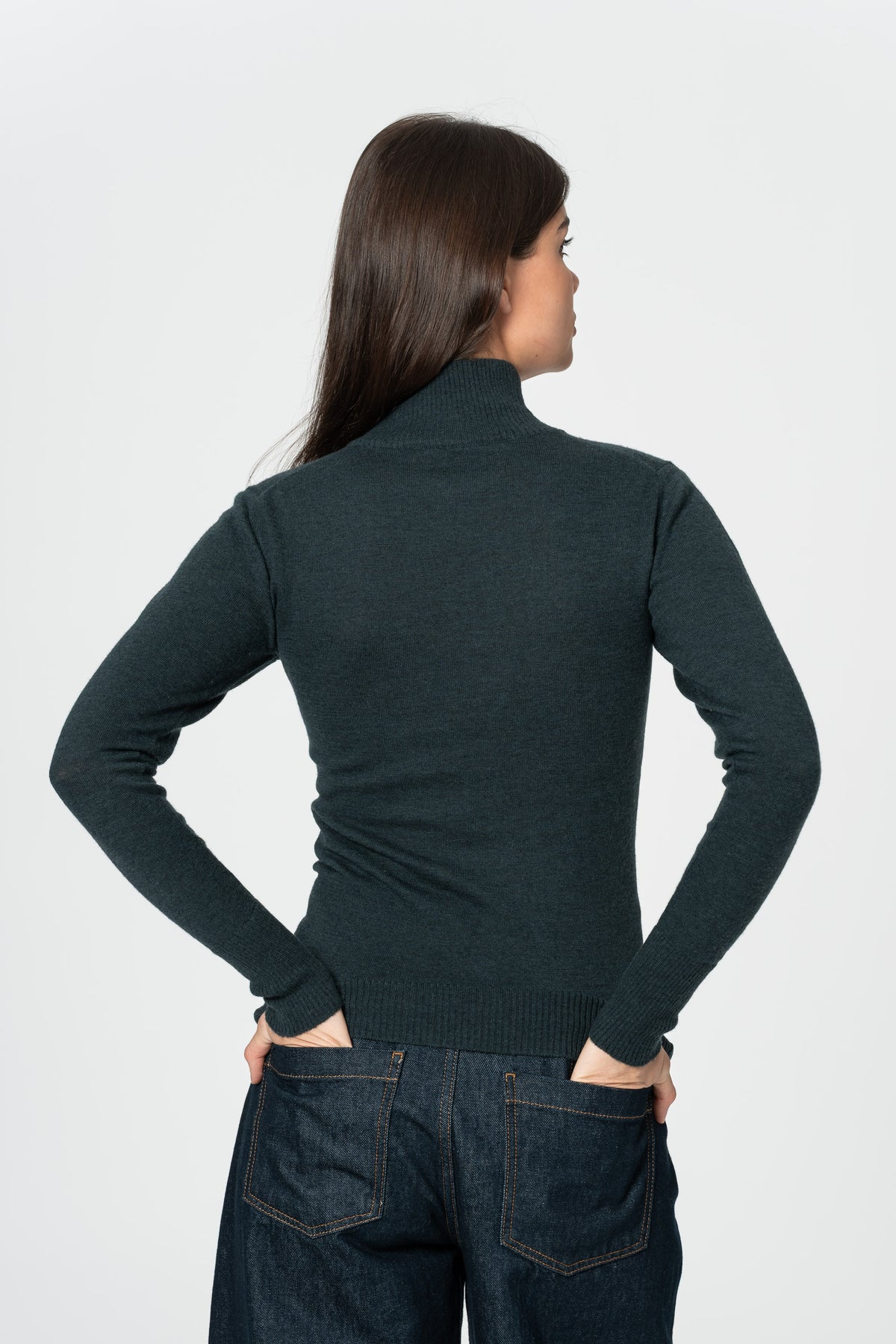 DINADI Merino Turtleneck - Peacock Green