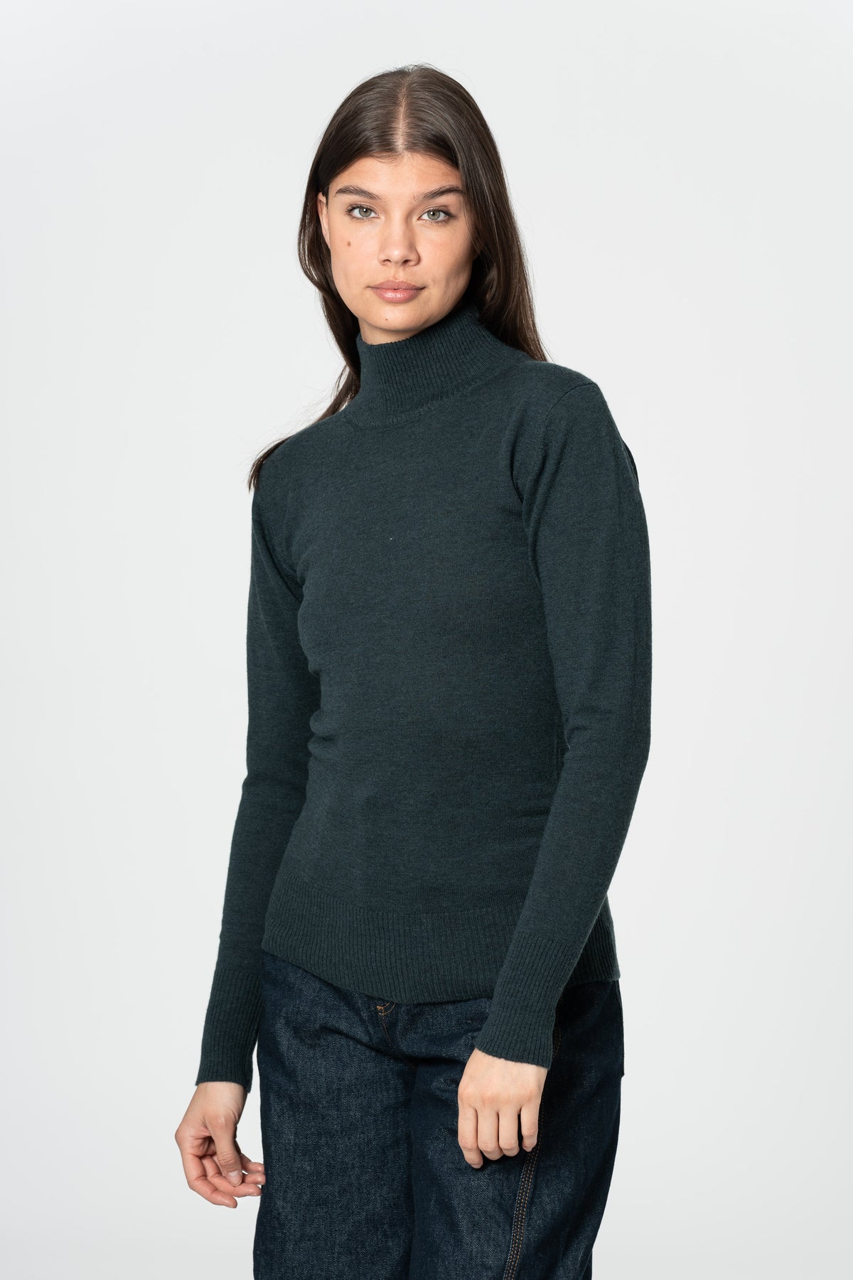 DINADI Merino Turtleneck - Peacock Green