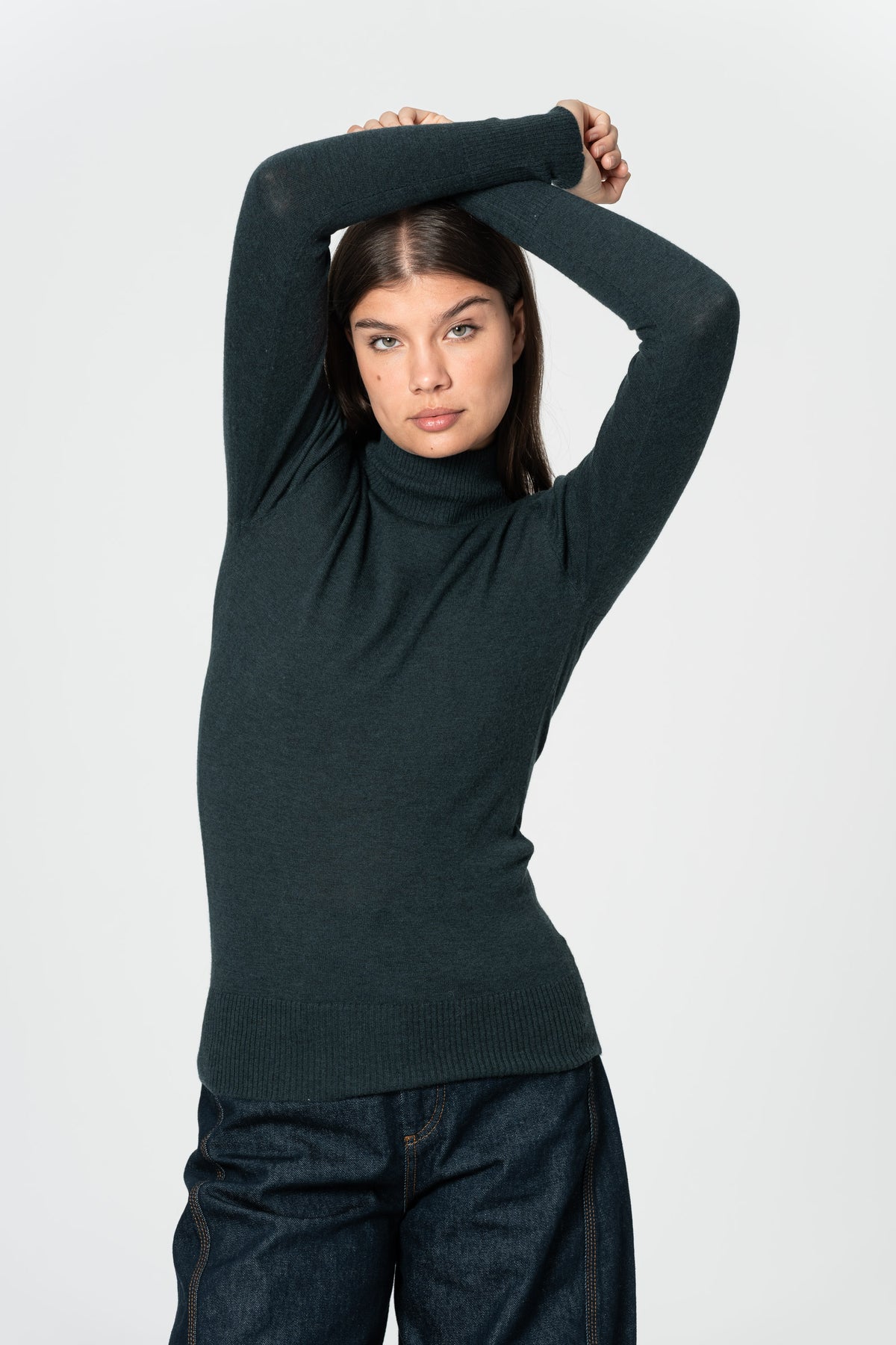 DINADI Merino Turtleneck - Peacock Green