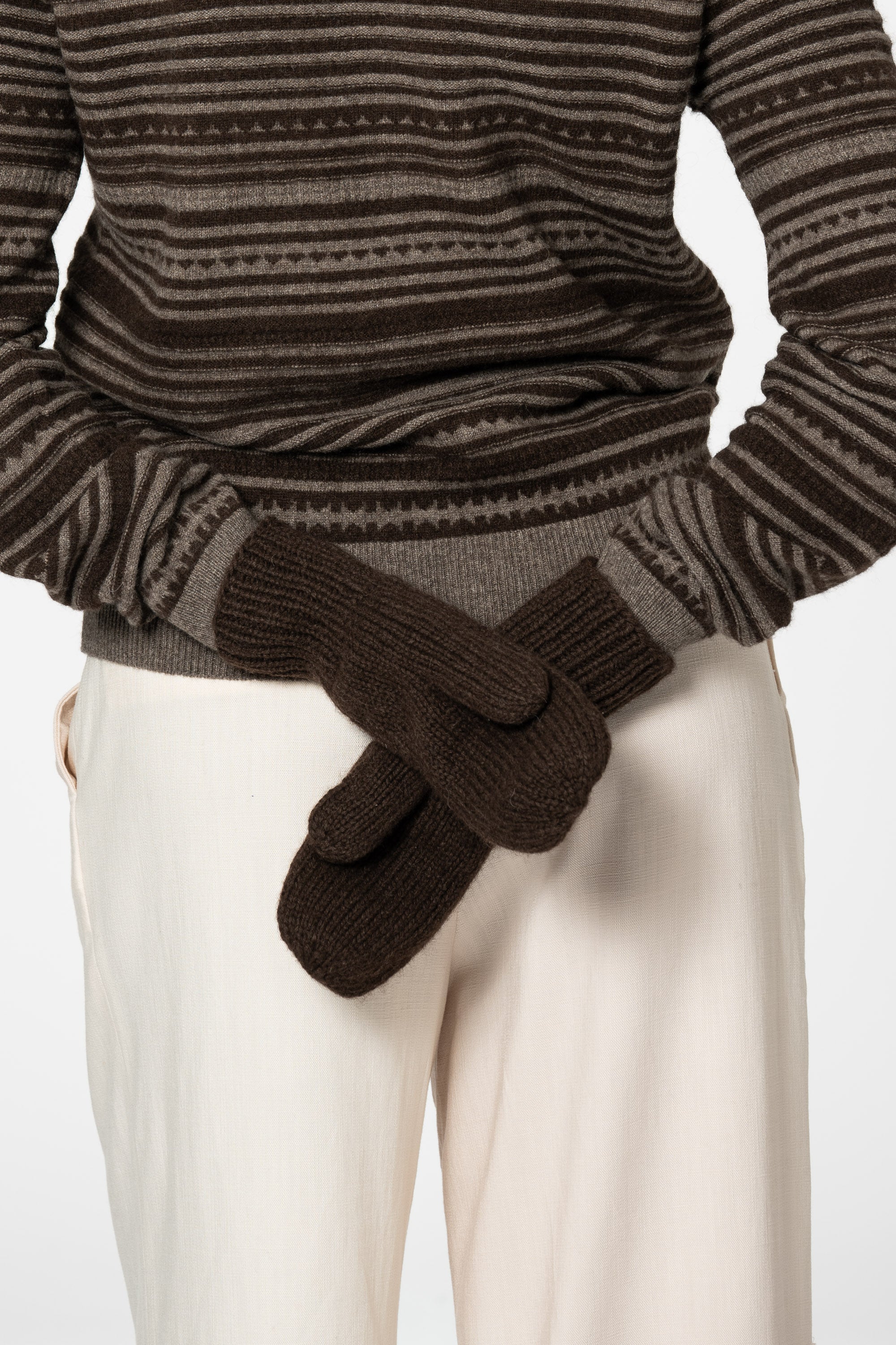 DINADI Yak Handknit MIttens - Dark Brown