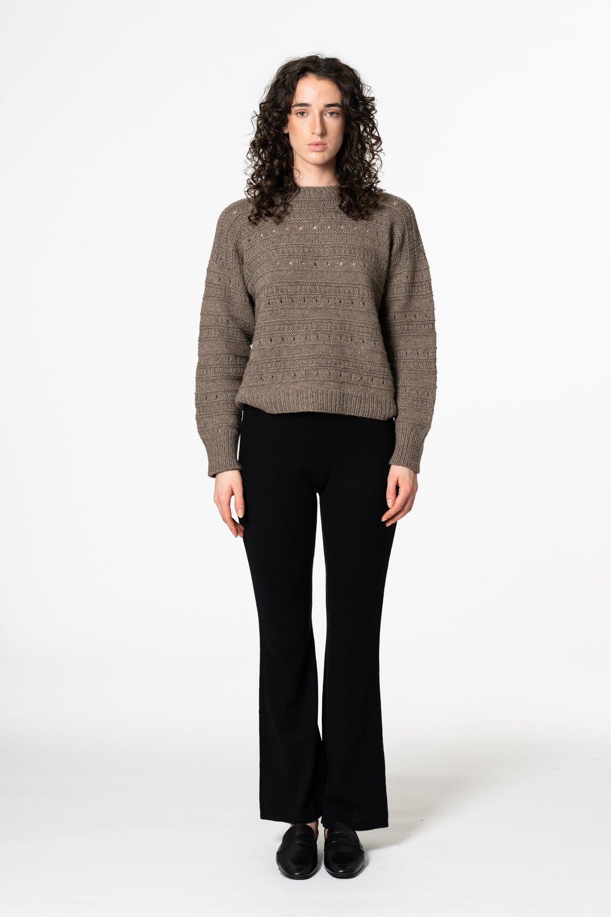 DINADI Yak Handknit Structure Sweater - Oat Brown