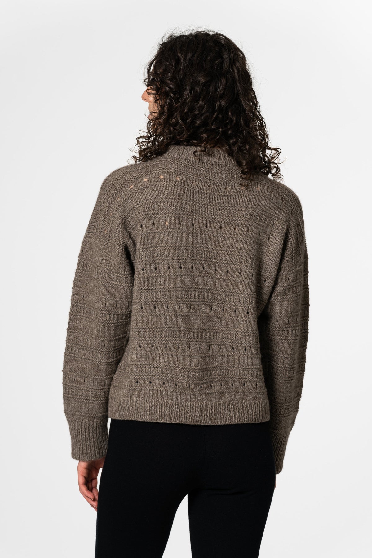 DINADI Yak Handknit Structure Sweater - Oat Brown