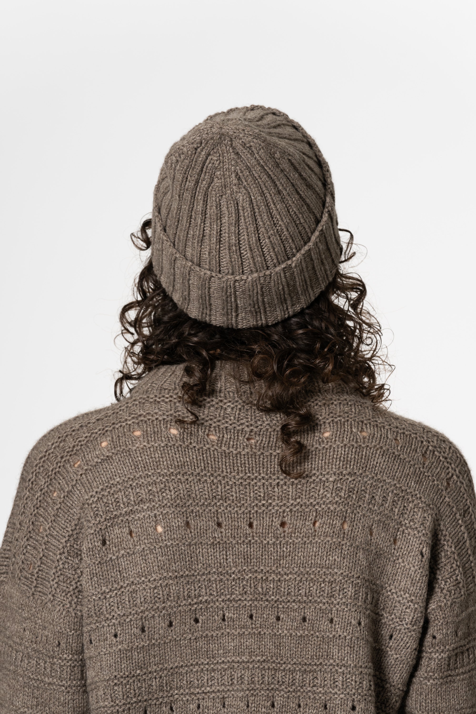 DINADI Yak Handknit Thick Rib Hat - Oat Brown