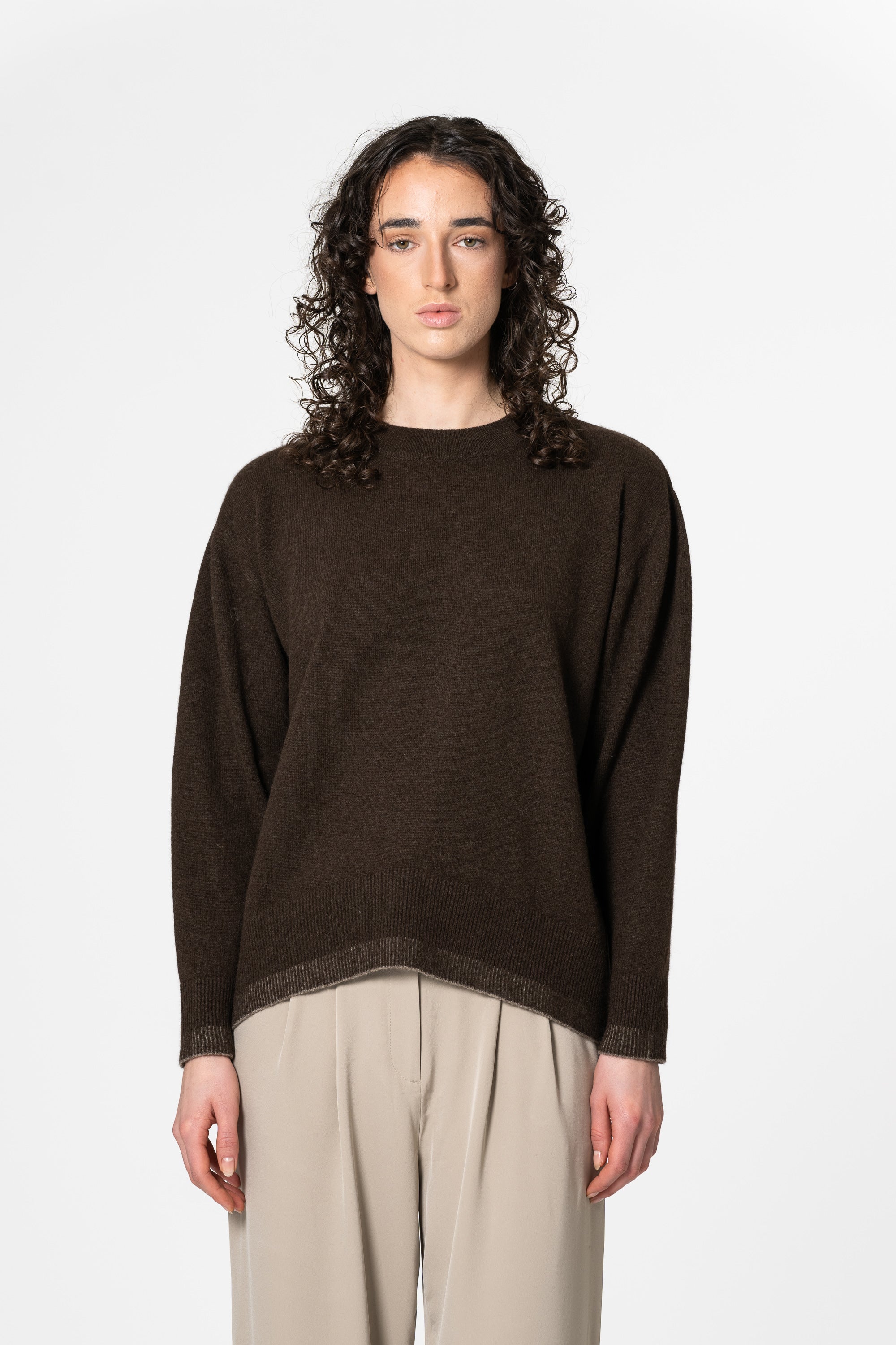 DINADI YAK Roundneck Sweater - Dark Brown