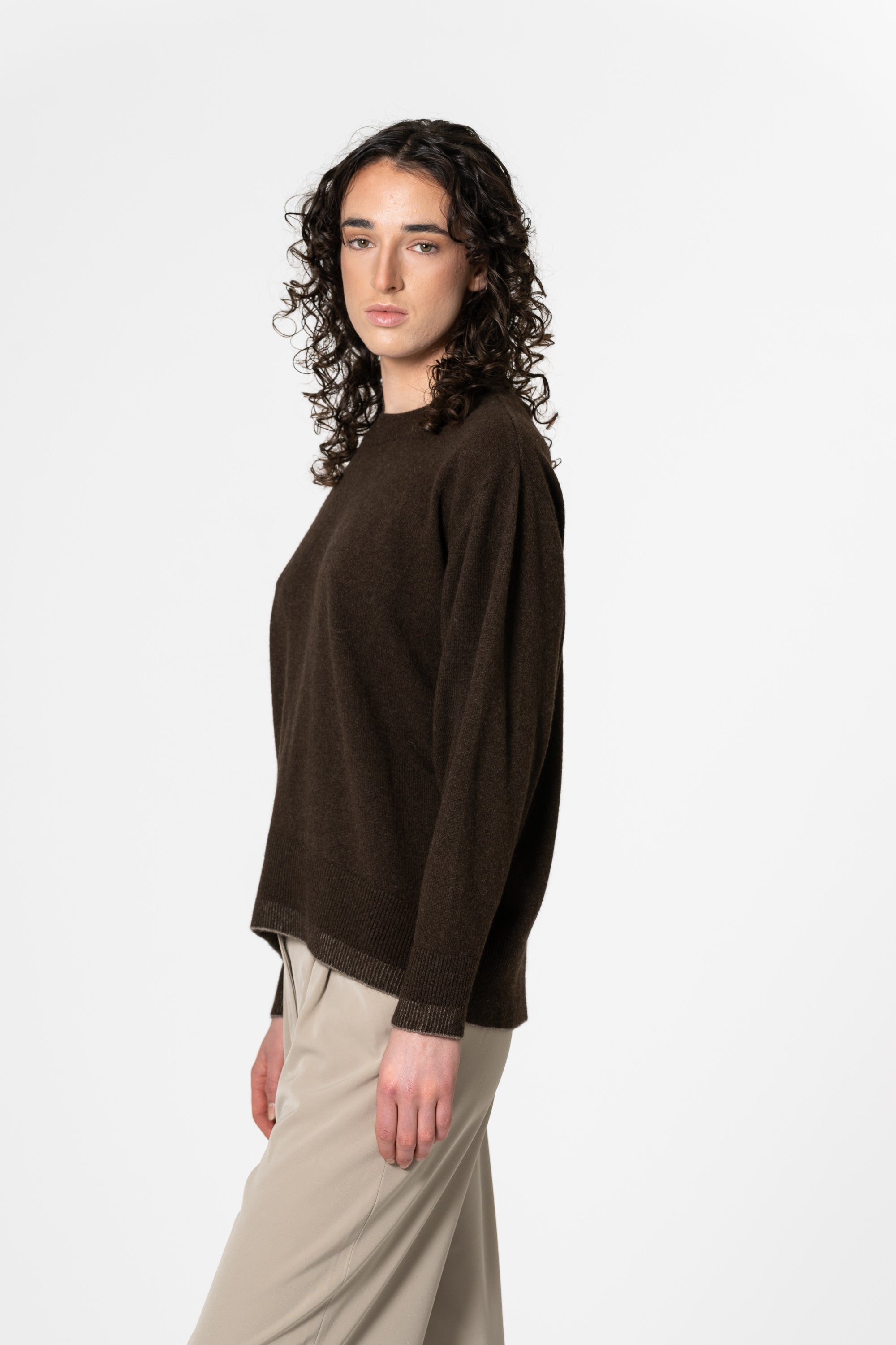 DINADI YAK Roundneck Sweater - Dark Brown