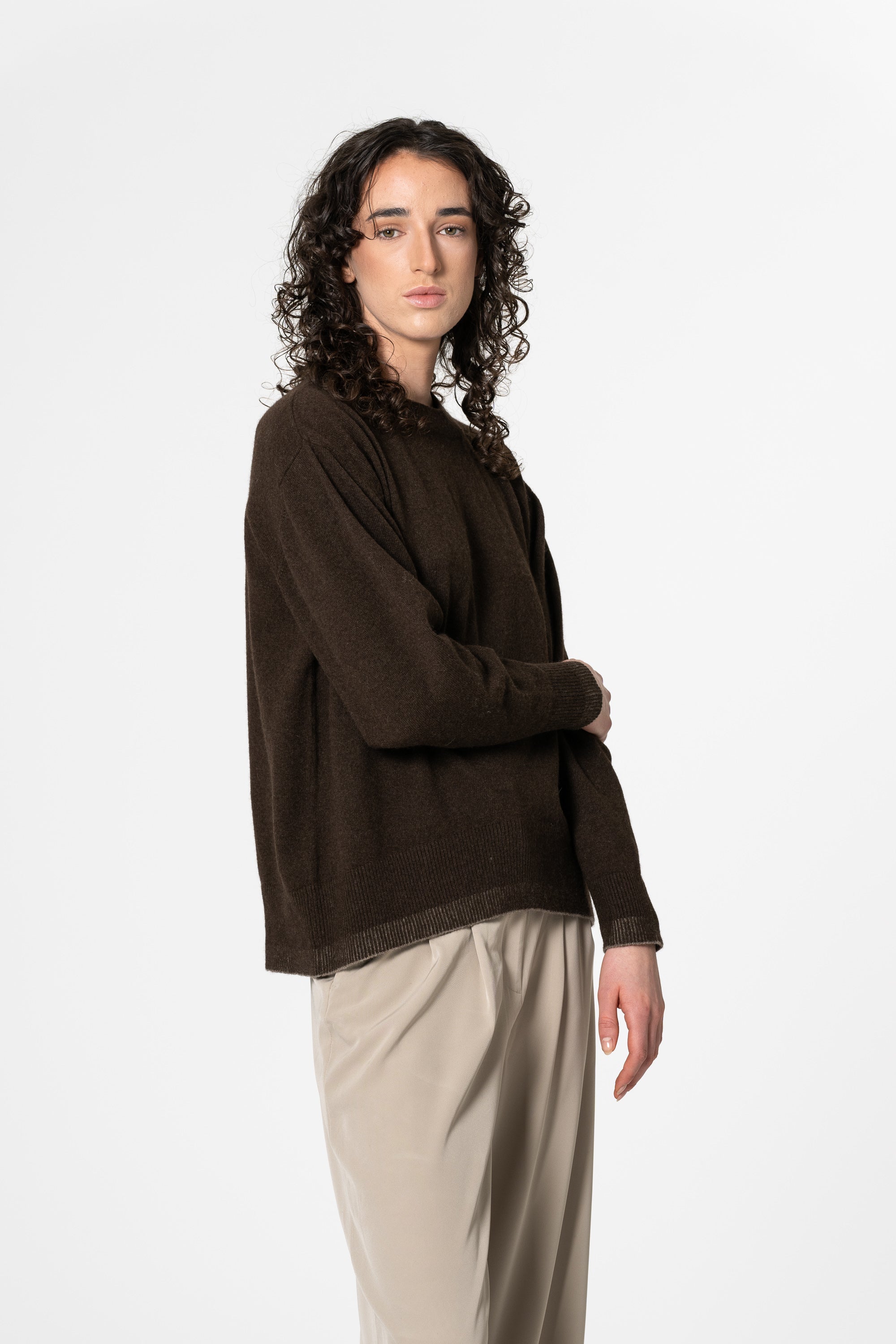 DINADI YAK Roundneck Sweater - Dark Brown