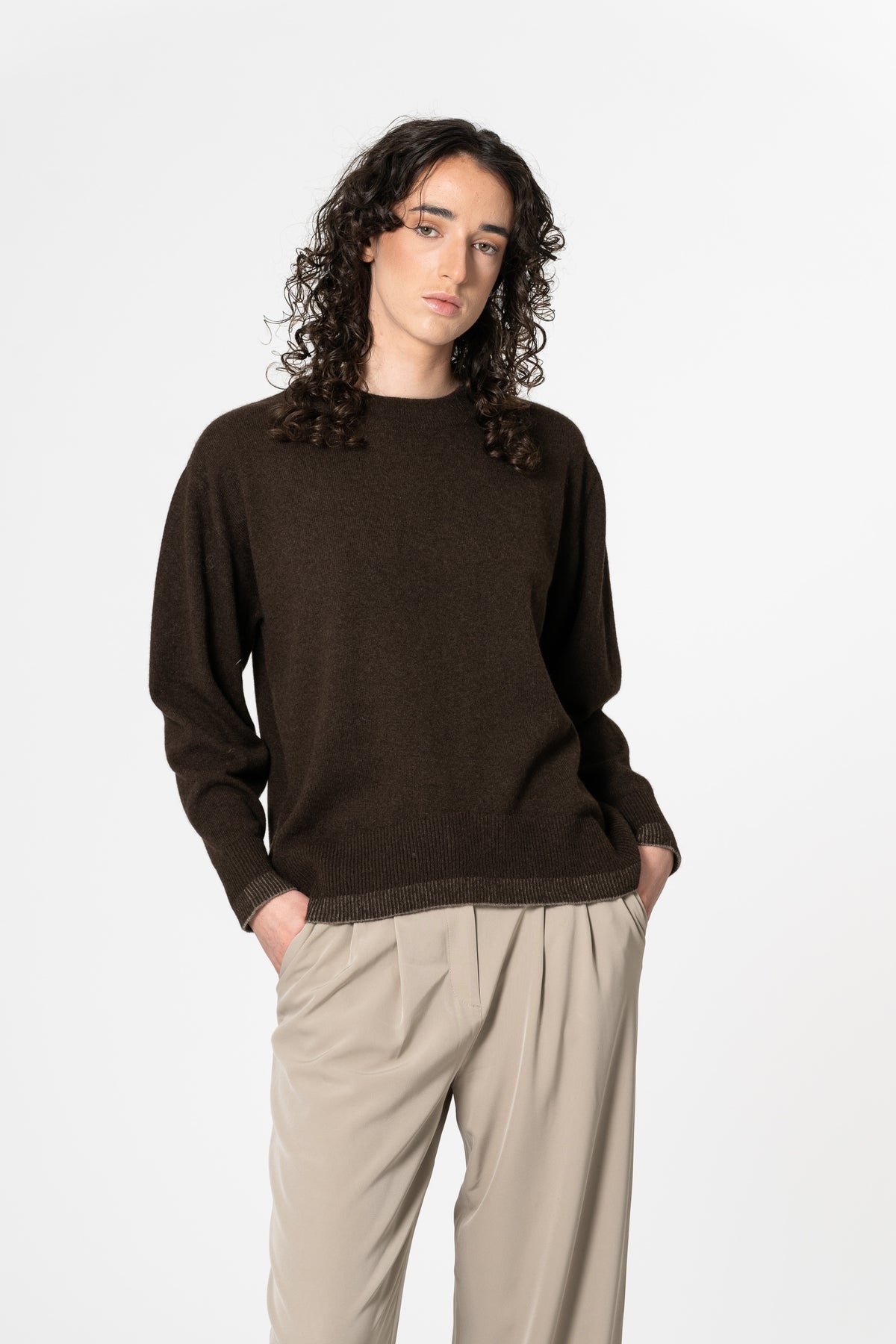 DINADI YAK Roundneck Sweater - Dark Brown
