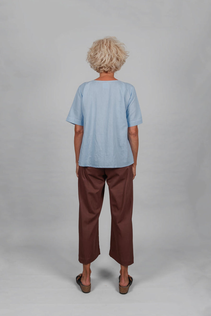Bridie Boxy Tee - Linen Cotton - Size 16