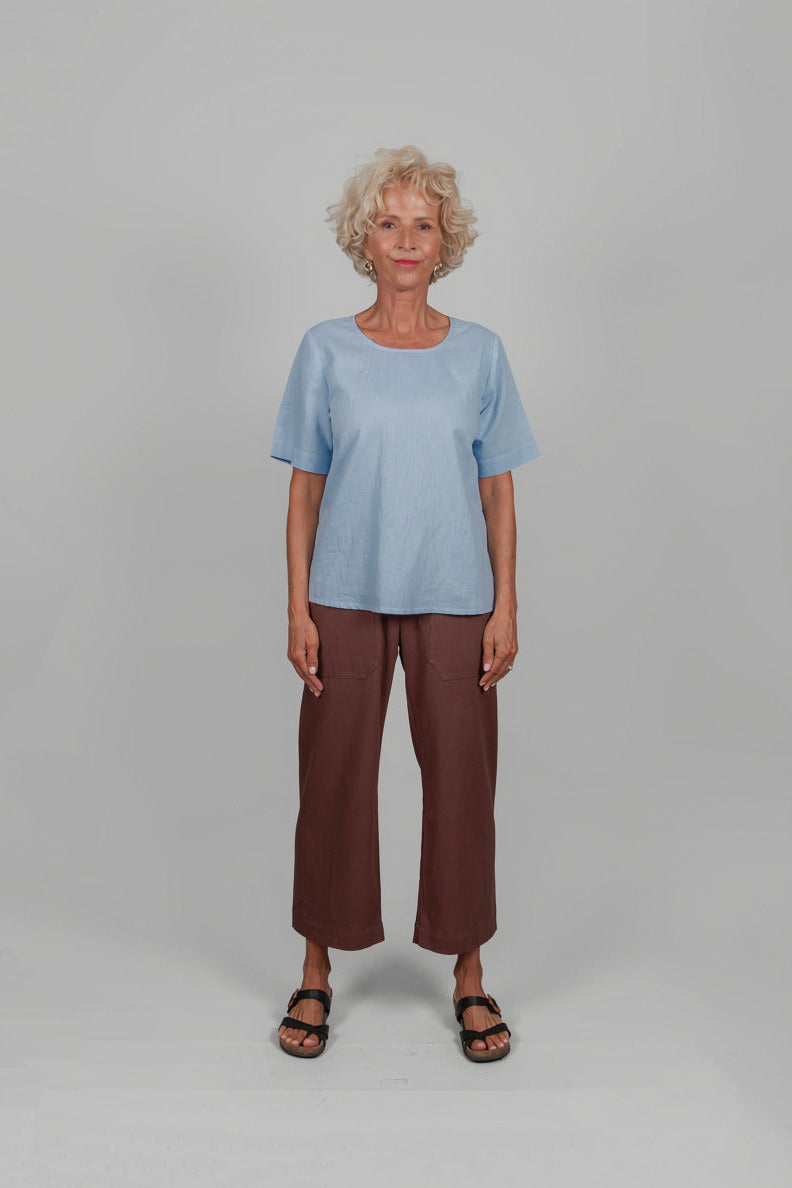 Bridie Boxy Tee - Linen Cotton - Size 16