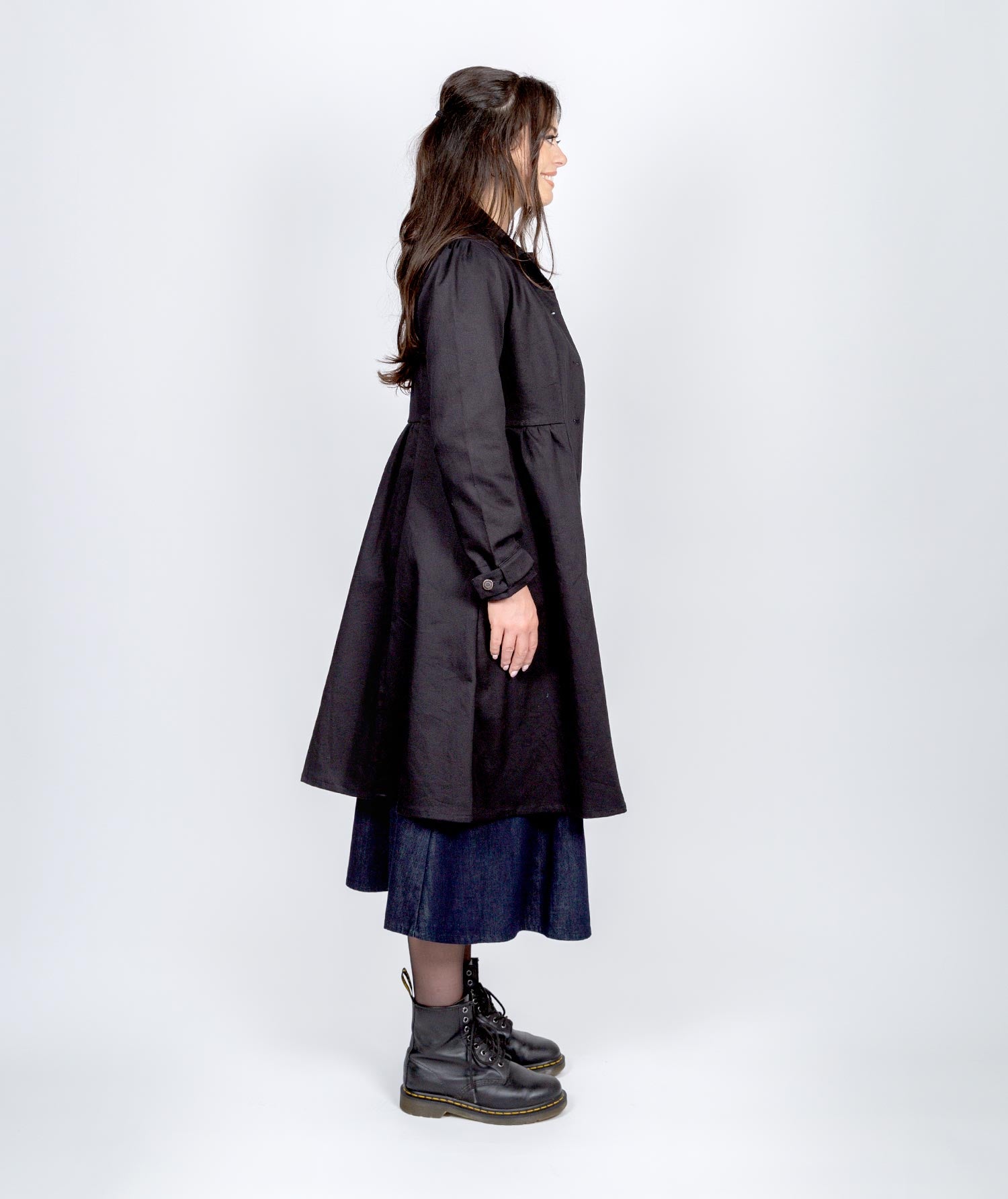 Fortify Trench Coat - Black Twill