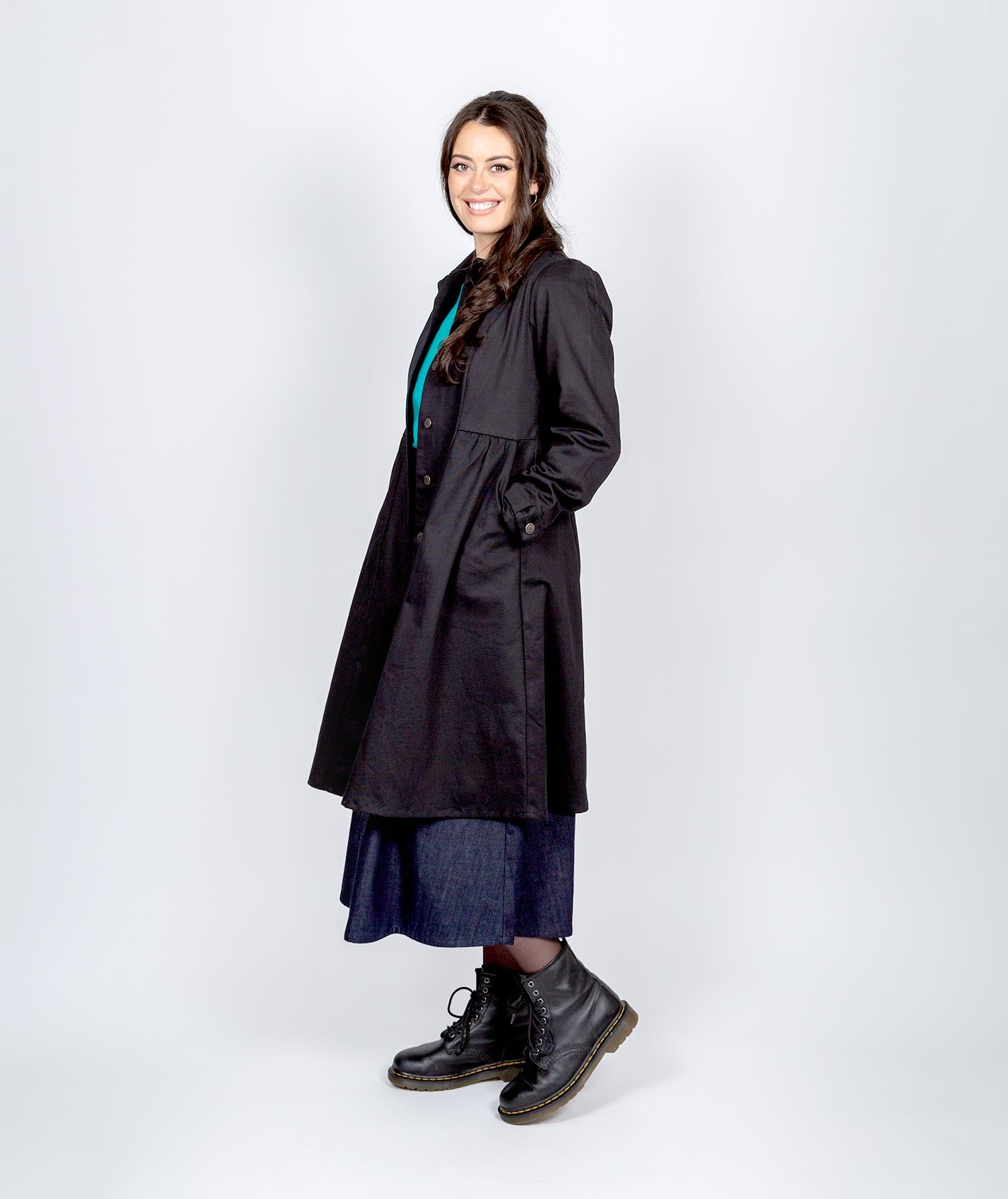Fortify Trench Coat - Black Twill
