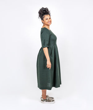 Pleated Linen Dress by Holi Boli
