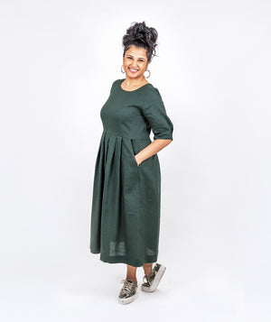 Pleated Linen Dress by Holi Boli