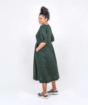 Pleated Linen Dress by Holi Boli