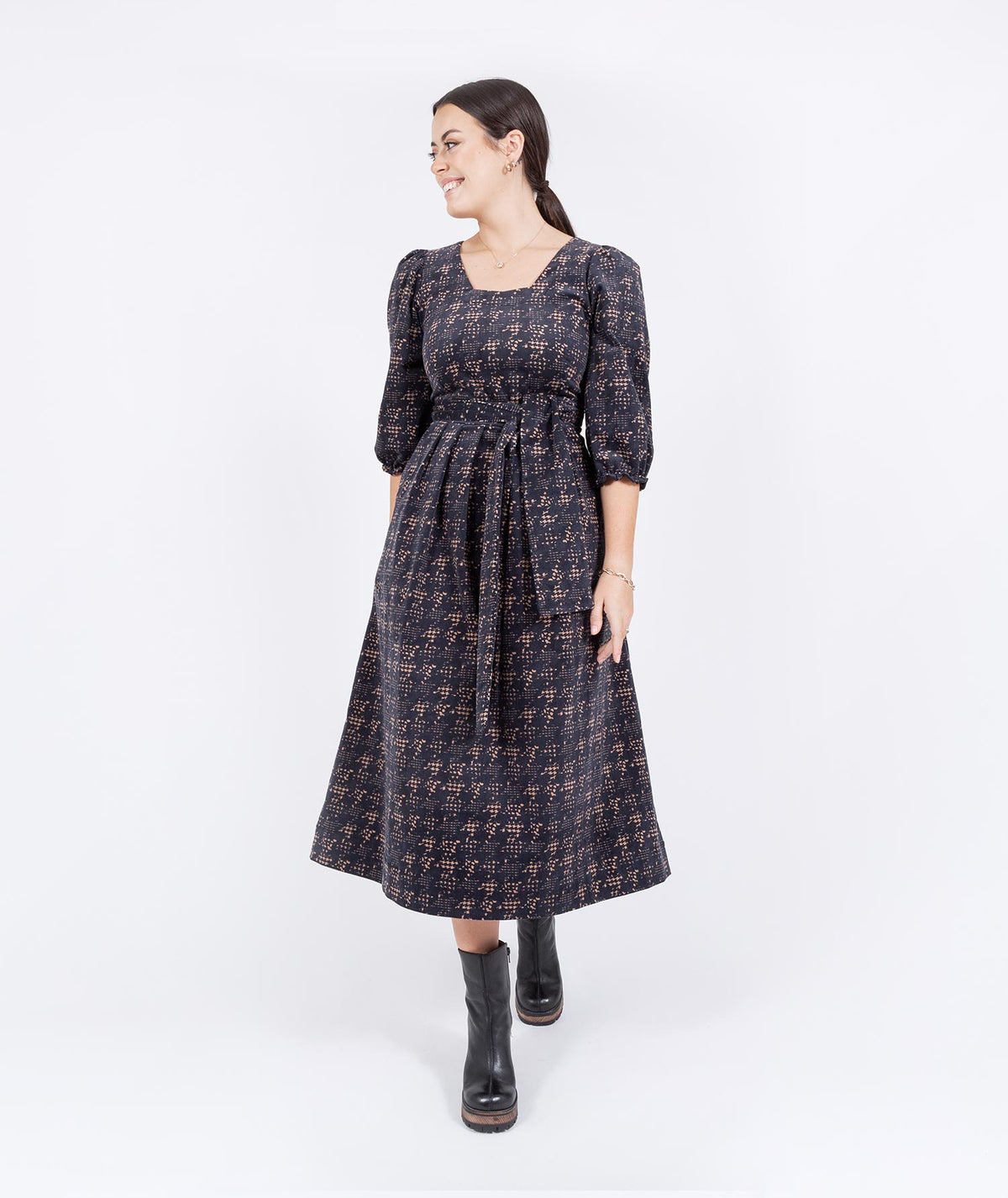 Printed Corduroy Dress