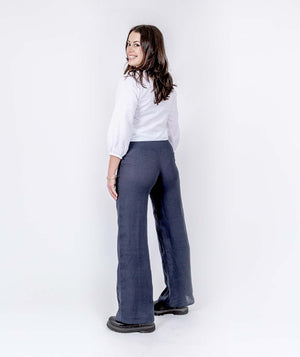 Sisterhood Linen Pant - Navy