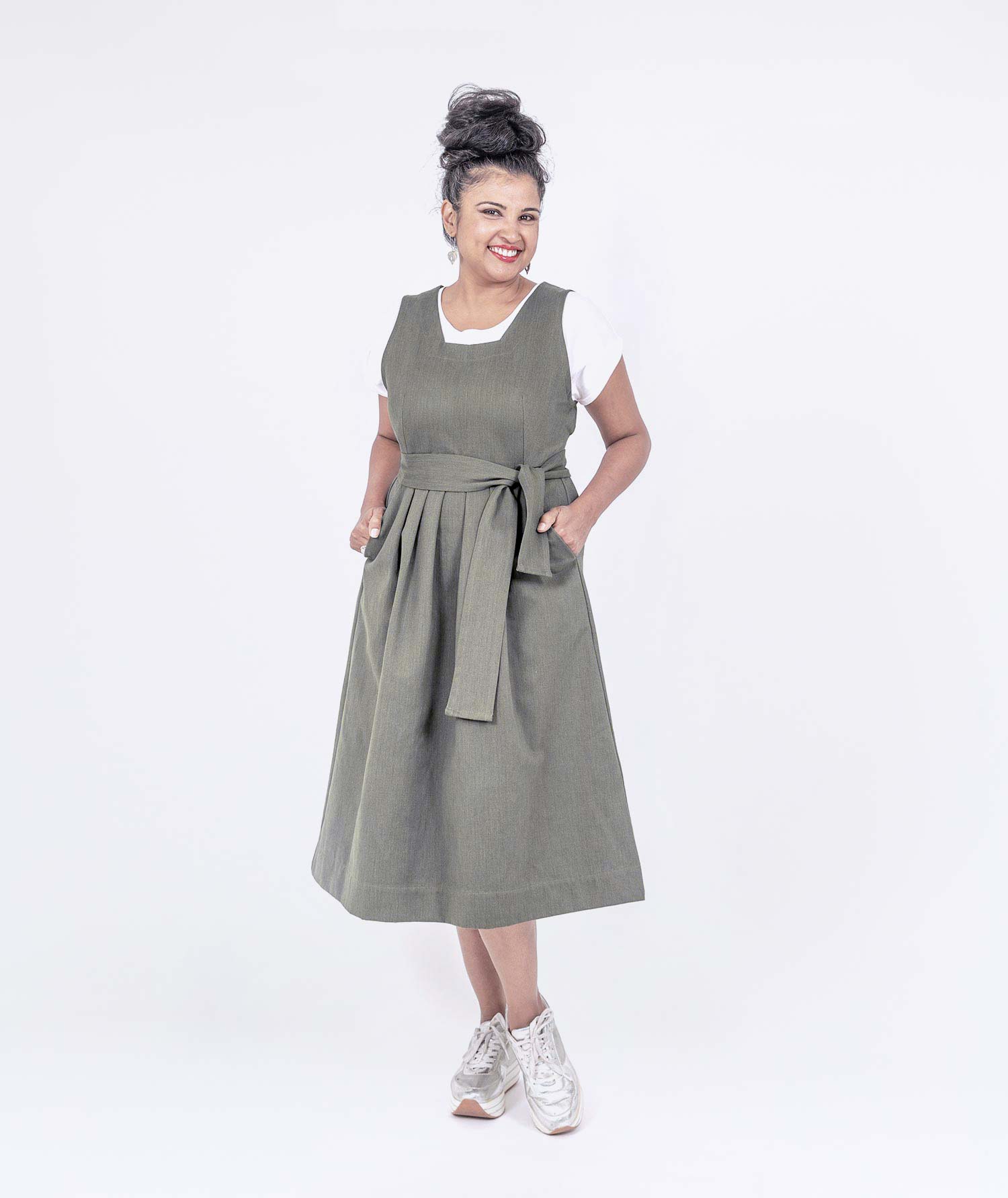 Pleated Pinafore Dress