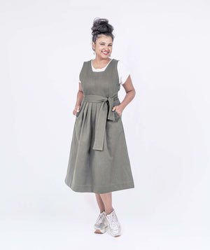 Pleated Pinafore Dress