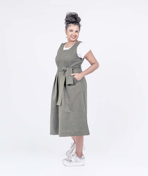 Pleated Pinafore Dress