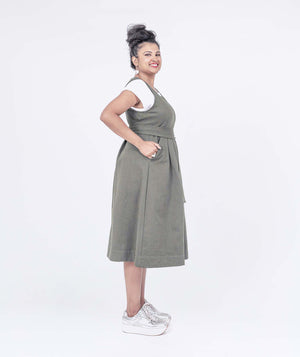 Pleated Pinafore Dress