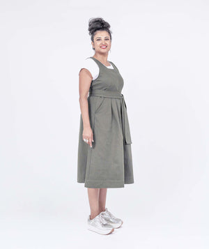 Pleated Pinafore Dress