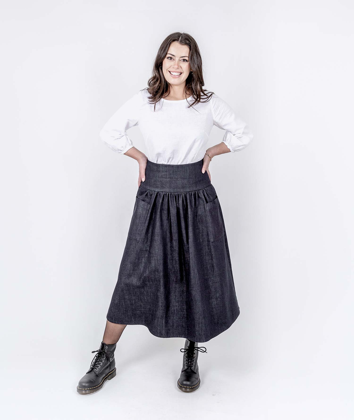 Abundance Denim Skirt - Blueblack Organic Denim