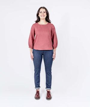 Carisa Linen Top - Persian Pink