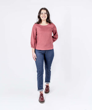 Carisa Linen Top - Persian Pink