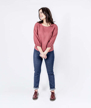 Carisa Linen Top - Persian Pink