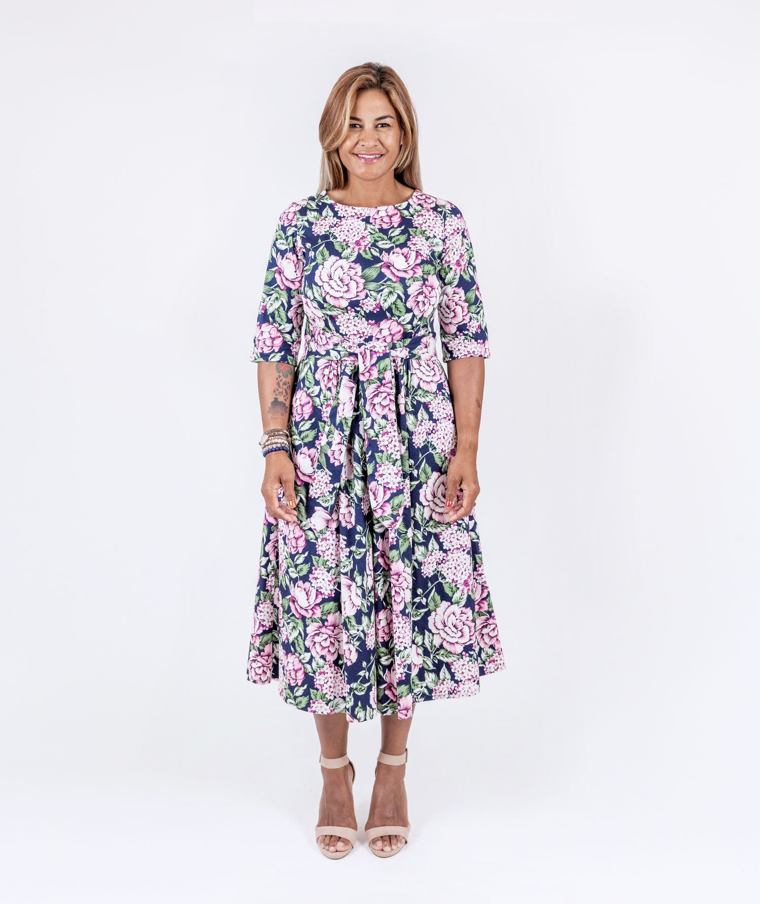 Navy Floral Dress