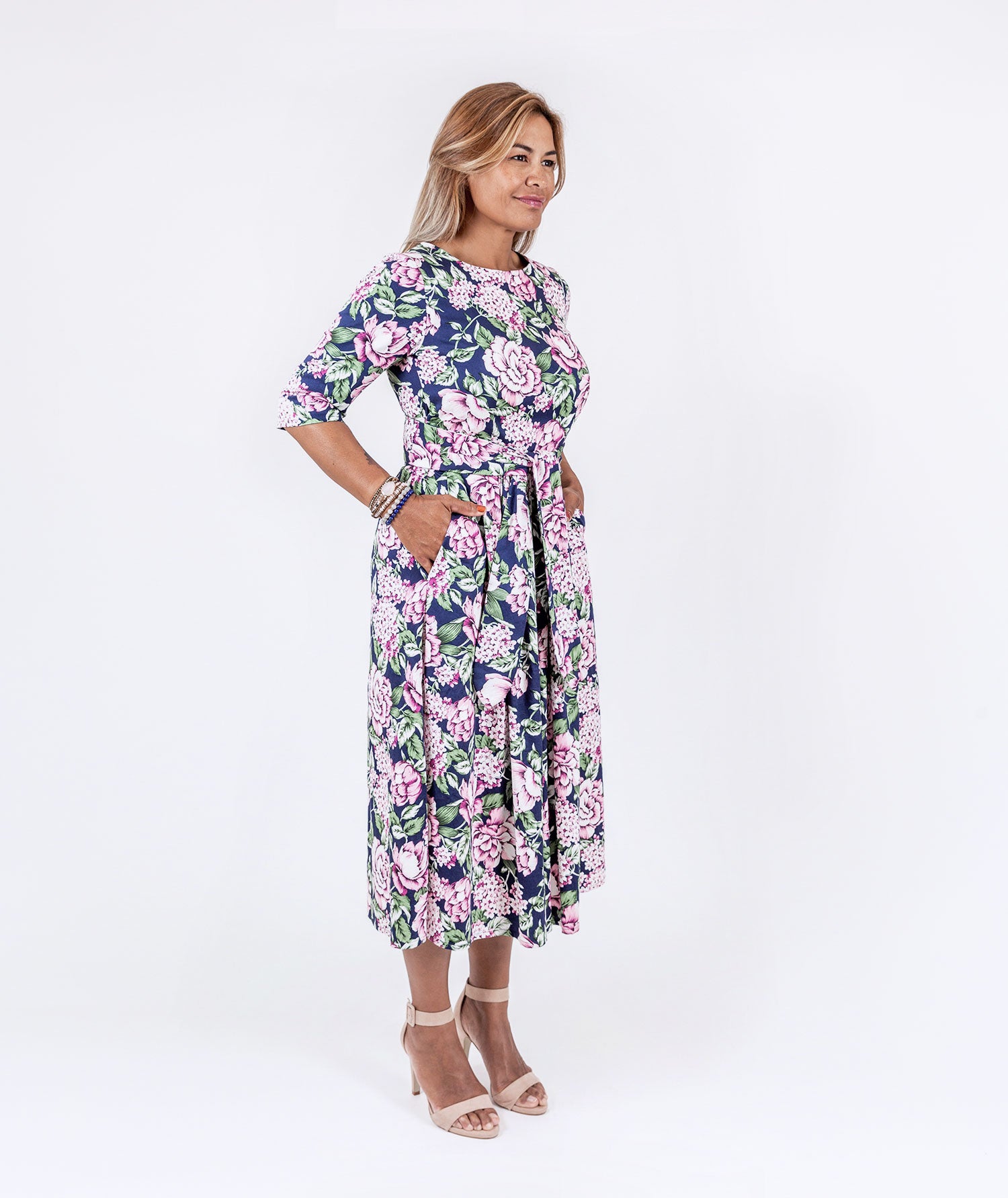 Navy Floral Dress