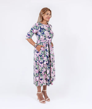Navy Floral Dress